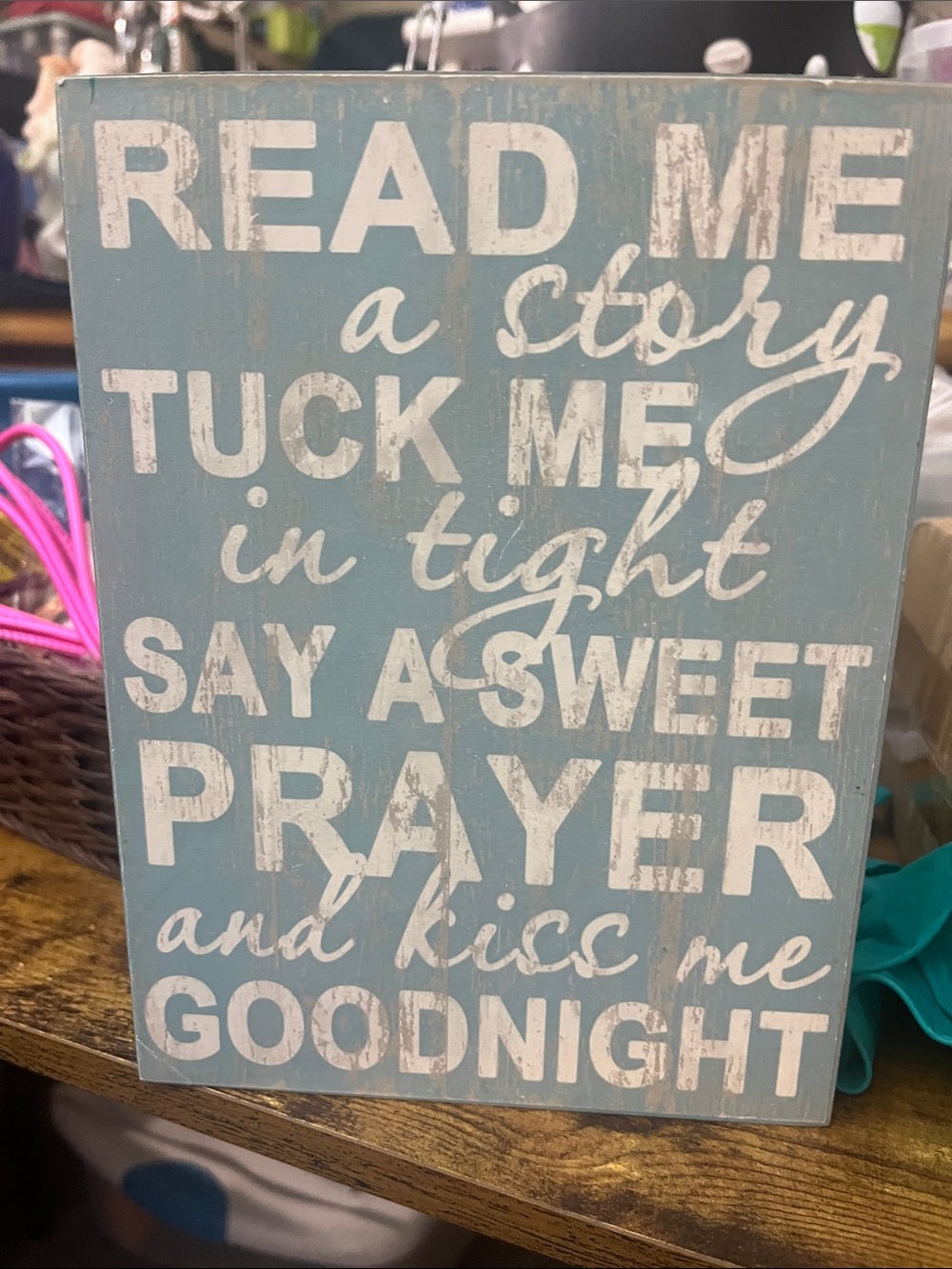 Blue 'Read Me a Story' Wood Wall Sign - Home Accentse Hobby Lobby turquoise 536